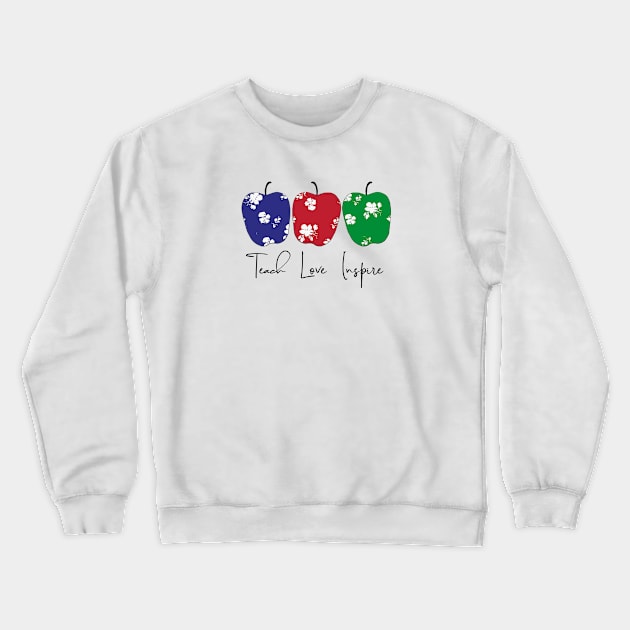Teach, Love, Inspire with apples Crewneck Sweatshirt by Anines Atelier